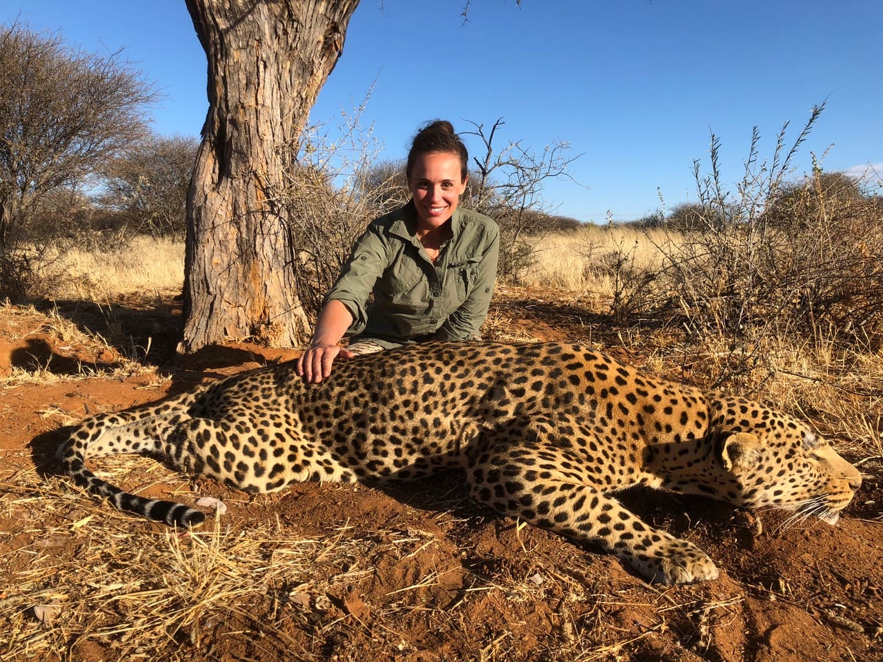 Hunter Britt Longoria with a leopard